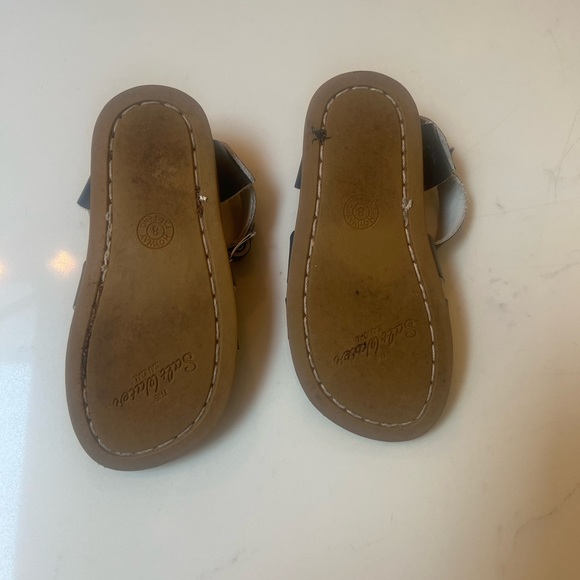 Salt Water - Original Leather Cross Strapped Waterproof Sandals | Navy blue - Picture 5 of 5